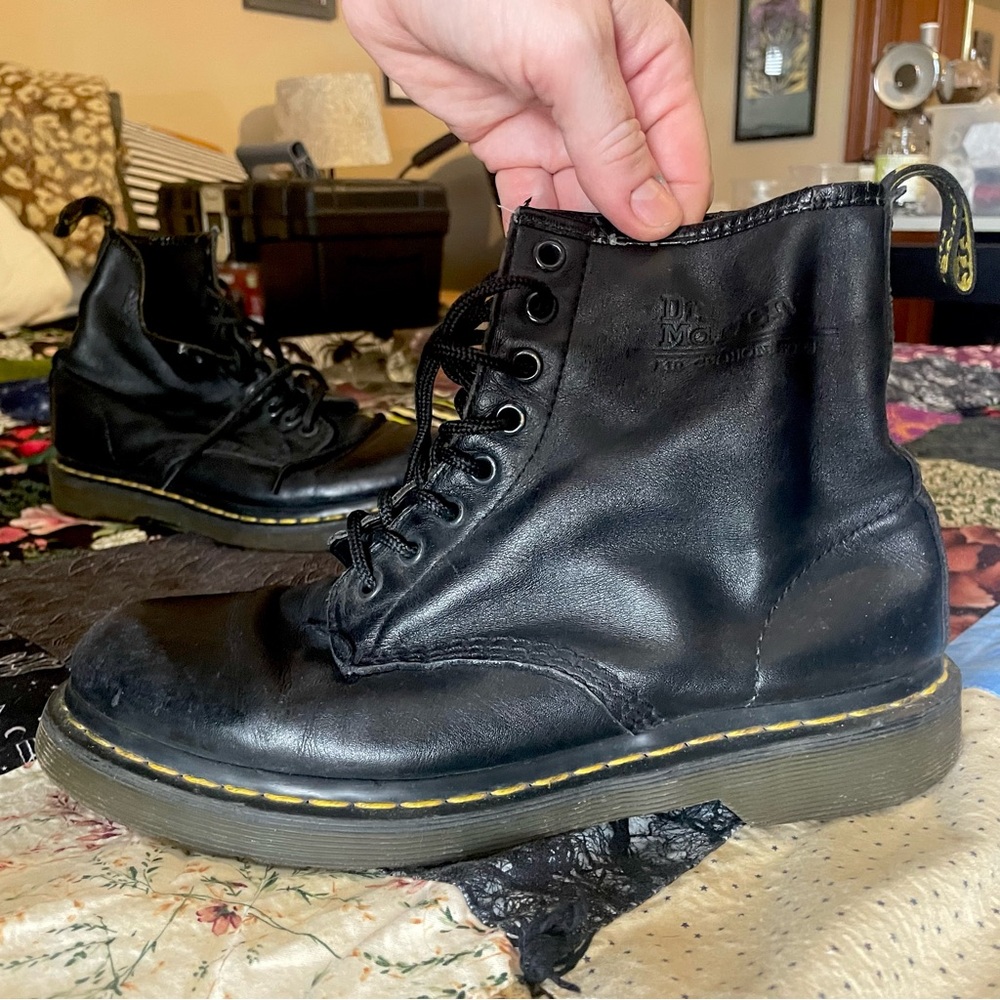 Dr. Martens Black Leather Lace-Up Boots